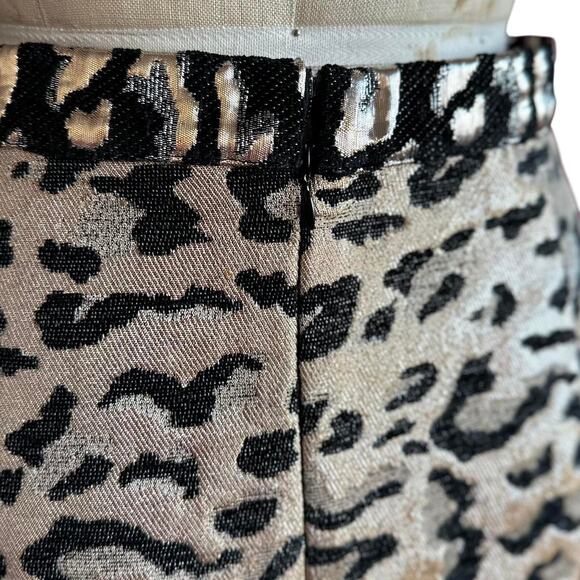 Womens Skirt Size 6 Pink Black Cheetah Print Metallic Biker Retro Party Vacation - Picture 5 of 8
